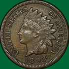 1893 Indian Head Cent Choice Almost Uncirculated AU+ Coin #41597