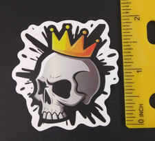 Creepy Cool Colorful Skull Sticker D