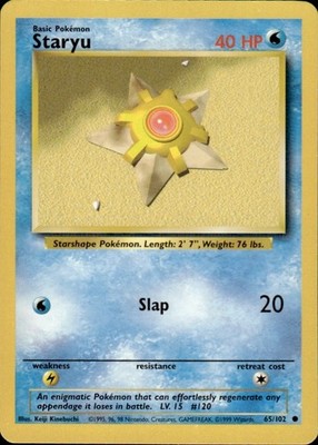 STARYU - 65/102 - Base Set - Pokemon Card - BC