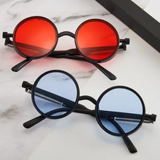 Retro Round Polarized Sunglasses Men Women Vintage Gothic Steampunk Glasses