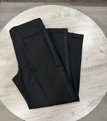 Hugo Boss Men s Dress Pants Black Wool Blend EU 46L US 30 Long Tailored