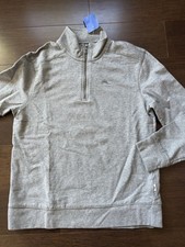  90 Tommy Bahama Gray Quarter Zip Cotton Sweater - Boy's Size M 10-12  A035 