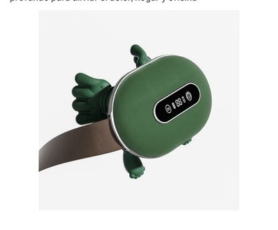 Neck Massager with 4 Heads, Shiatsu Kneading, Food-Grade Silicone, Green/Black