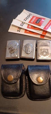 zippo set 3 zippos,2 gürteltaschen von mil-tec,3 dochte