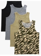 Hanes 4 Pack Stretch Tank Tee Shirts Boys Sz XL Variety Pack
