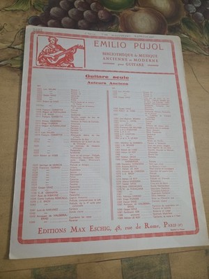 Emilio Pujol Canon Par Mouvement Retrograde De J.S. Bach For Guitar Rare 