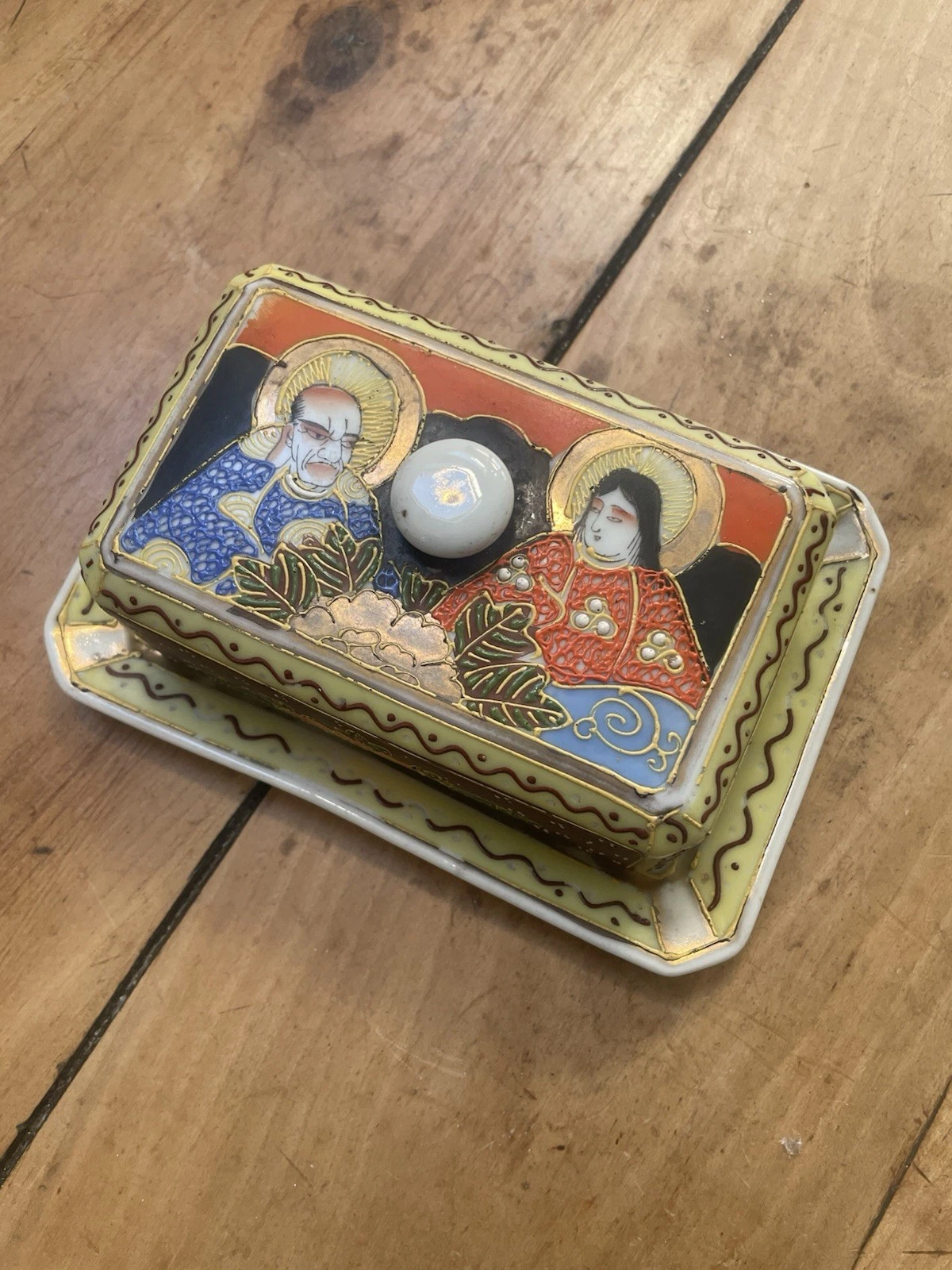 Vintage Japanese Satsuma Butter Dish Retro Hand Painted Ceramic Decorative Rare
Opens in a new windo