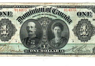 $1 "DOMINION OF CANADA" 1911 $1 "DOMINION OF CANADA" 1911 $1 CRISPY NOTE!!!