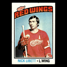 Nick Libett #171 1976 Topps Detroit Red Wings Hockey Card NHL EX