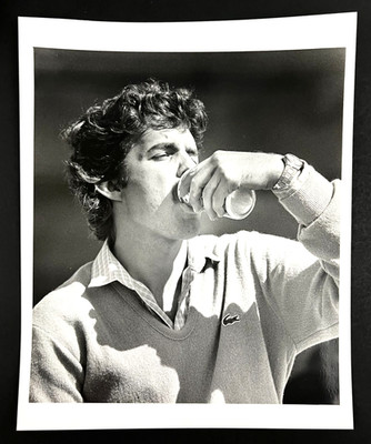 1980 Kyle Petty NASCAR Driver Stock Car Racer Drinking Coke Vintage Press Photo