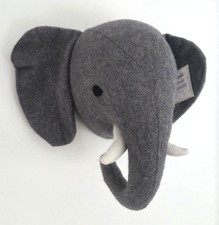 LARGE ELEPHANT WALL HEAD PLUSH ANIMAL KIDS BEDROOM NURSERY WALL HANGING DECOR