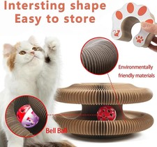 Magic Organ Cat Scratching Board Cat Scratcher Toy Cardboard Foldable Cat Toy AT