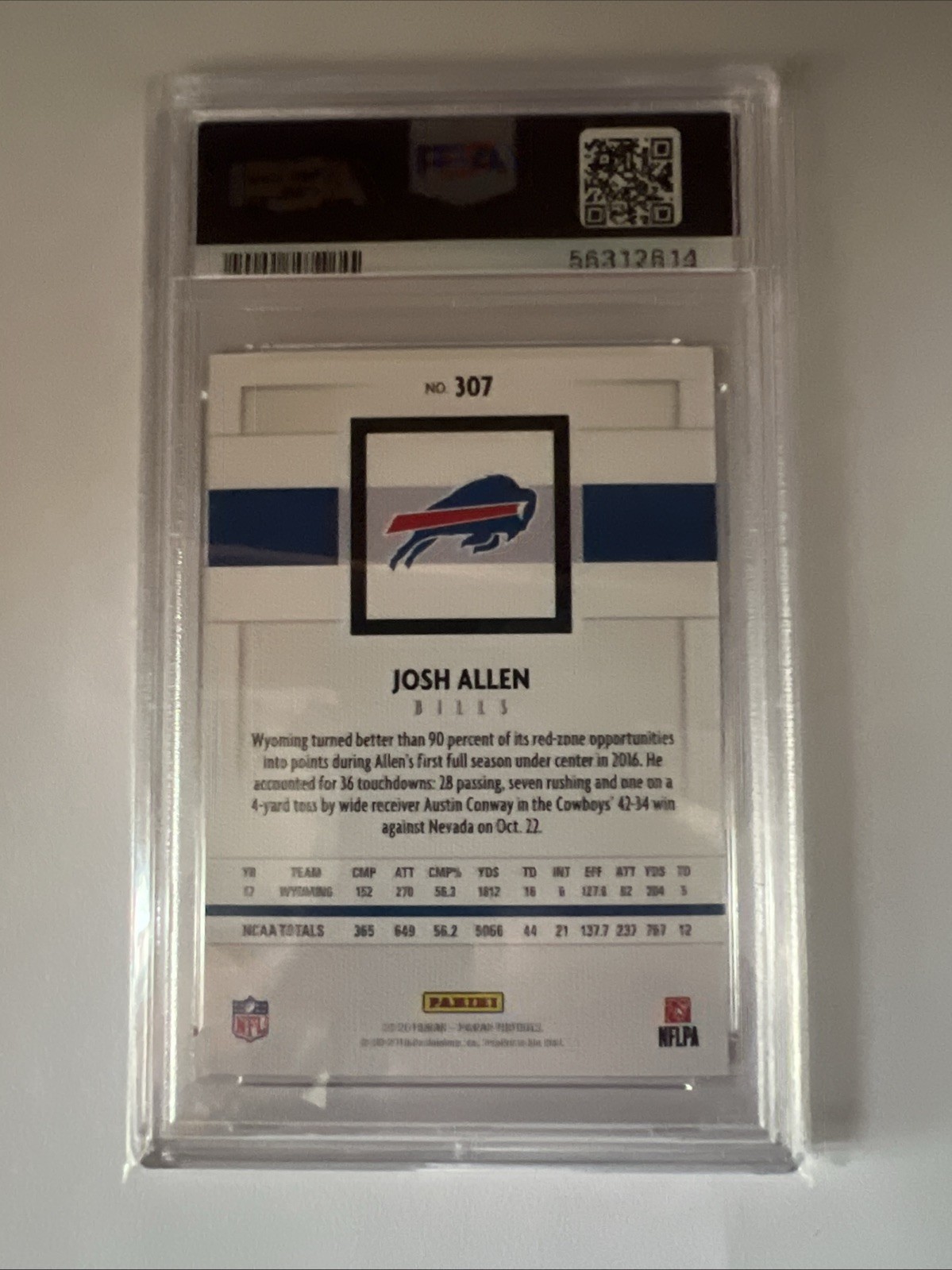 2018 Panini Canvas #307 Josh Allen RC Rookie PSA 10 view 2