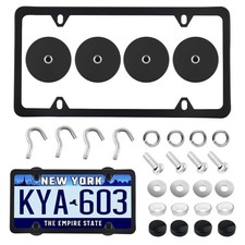 4PCS Magnetic License Plate Holder Frame Kit No Drilling Mount Bracket