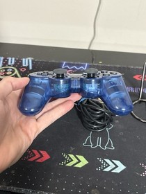 Sony PlayStation 2 PS2 Ocean Blue Clear Controller OEM SCPH-10010 TESTED Clean