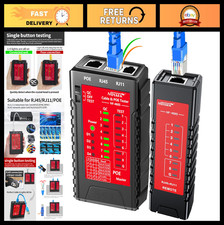 Network Cable Tester for RJ45, RJ11, CAT5, CAT6, PoE  LAN Cable Checker Tool