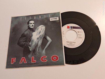 FALCO Titanic REMIX 7'' GERMANY SINGLE VINYL VERY RARE SPAIN PROMO STAMP 1992 OOP