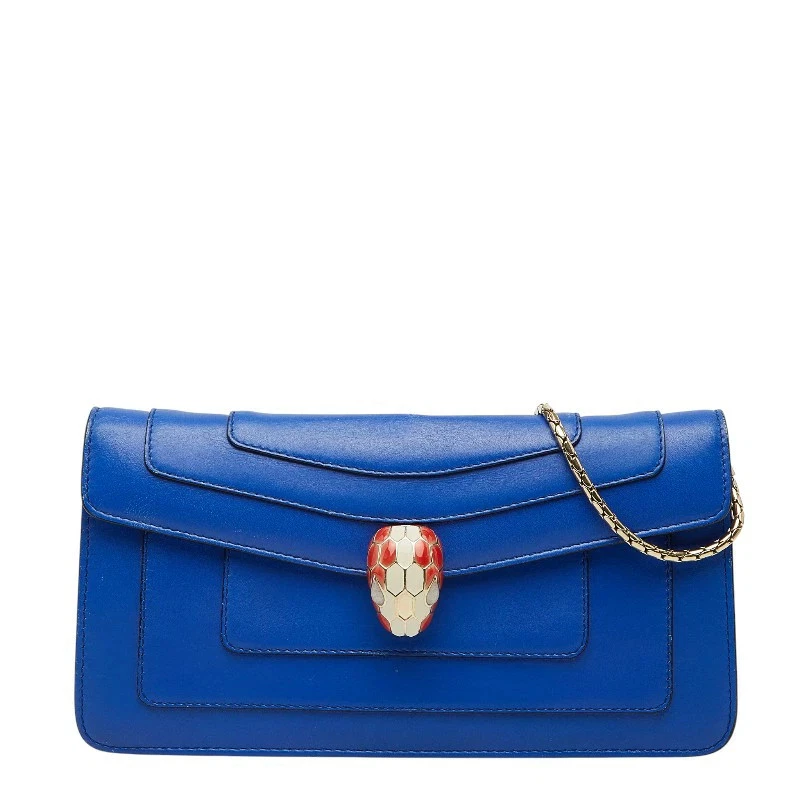 25+ Bvlgari Leather Exterior Blue Bags & Handbags for Women for