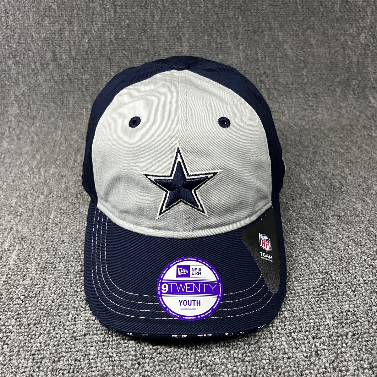 New Era Dallas Cowboys 9TWENTY Youth Girls Hat Navy Grey Floral Daisy Strapback