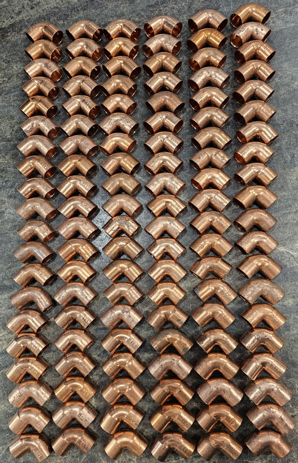 (LOT OF 175) 1/2" Copper Sweat Solder Elbows, 90 degree, Nibco, Mueller, EPC