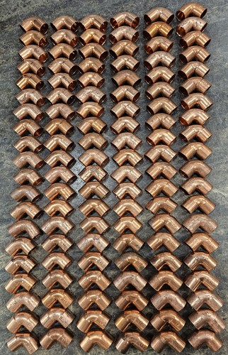 (LOT OF 175) 1/2" Copper Sweat Solder Elbows, 90 degree, Nibco, Mueller, EPC
