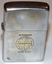 VINTAGE 1950s ZIPPO 'DEPENDABLE CHAMPION SPARK PLUGS' LIGHTER! WITH LOGO!