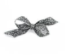 black brooch bow design crystal pin elegant rhinestone brooches woman gift