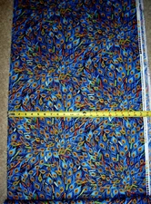 Peacock Peacocks Plume Coordinate CM3432 Black Metallic Durable cotton Fabric