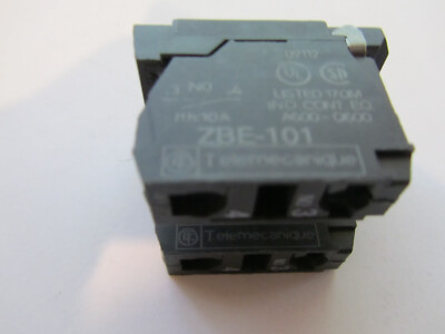 2 X TELEMECANIQUE ZBE-101 CONTACT BLOCK + PLASTIC COLLAR USED