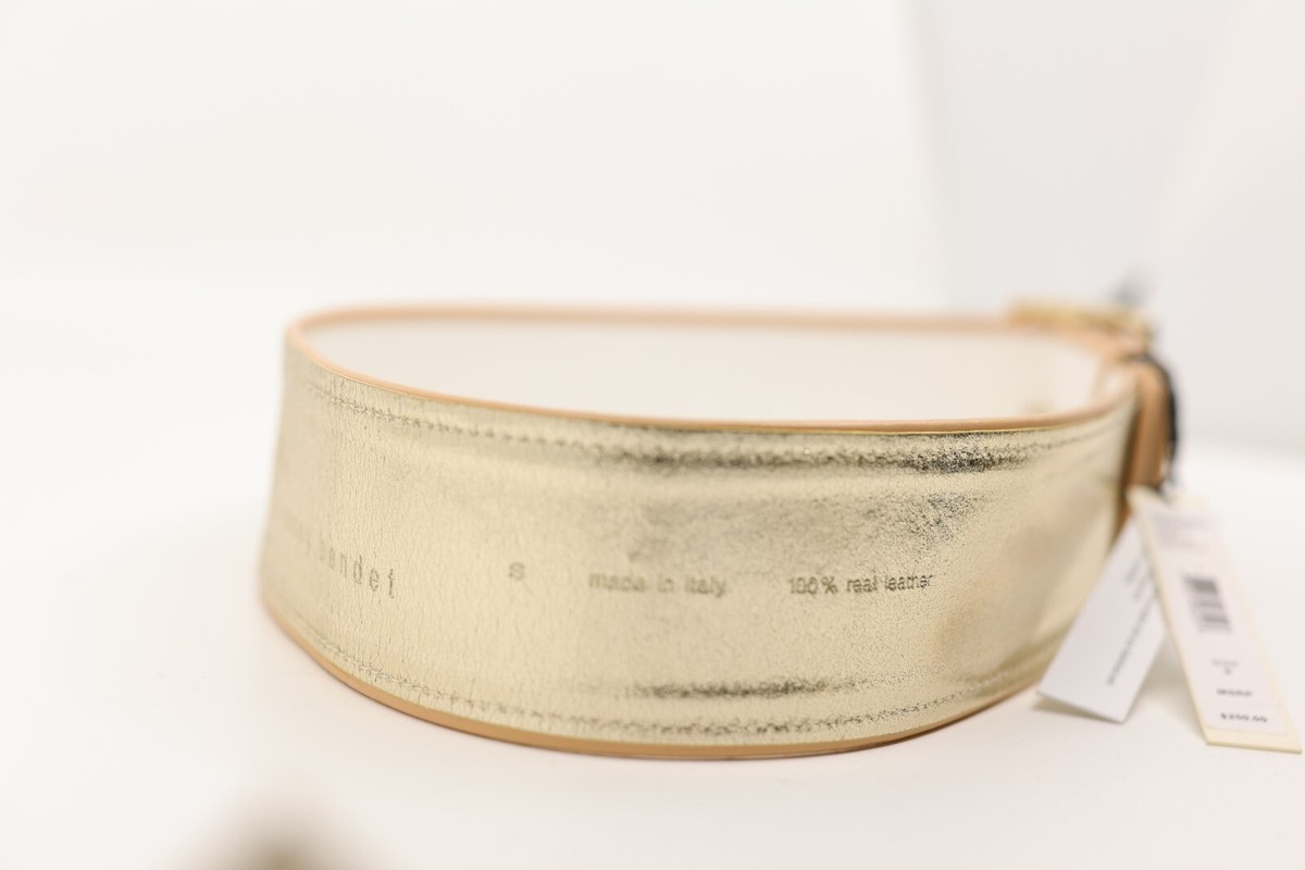 NWT Alice + Olivia By Stacey Bendet metallic gold thick leather belt NWT Alice and Olivia by Stacey Bendet Leather Belt SZ Small  main image 2