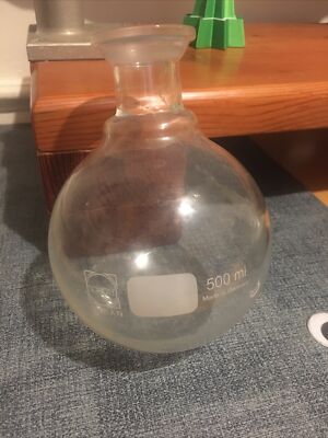 Schott Duran 500mL Round Bottom Receiving Flask Distillation 35/20 Ball PUR Coat