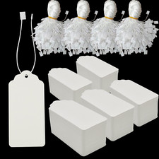 1000 PCS White Standard Size Price Tags with Quick Install String,Hang Tags with