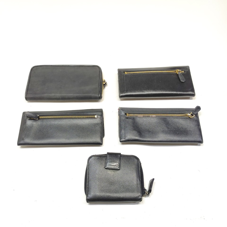 Prada Wallet Wallet Long Wallet 5 set Black PVC 3754188 eBay