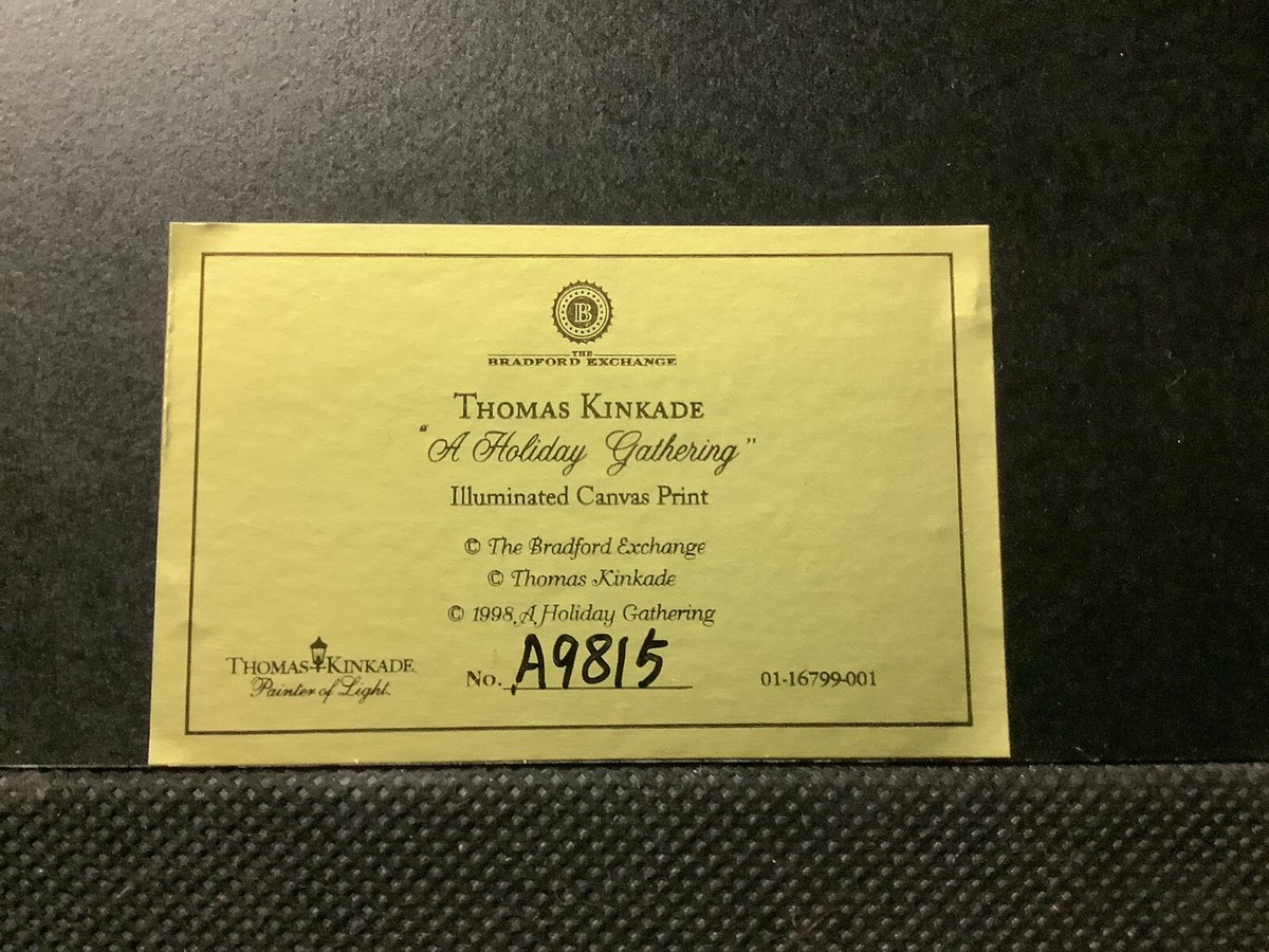 Thomas Kinkade A HOLIDAY GATHERING Illuminated Canvas Print Vtg | eBay