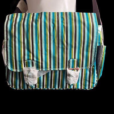 Baby Co Hobo Harvest Diaper Bag Blue Brown Adj Strap Oil Cloth