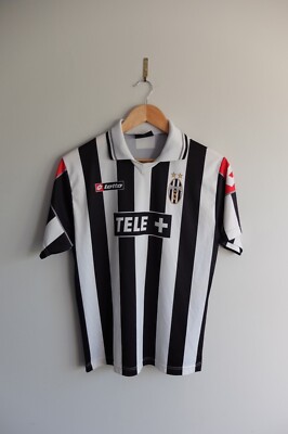 Vintage Juventus Lotto football home jersey 2000/01 black White S