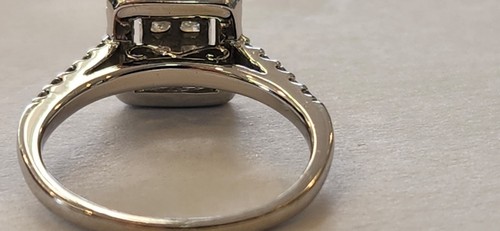 14 Karat Weißgold natürlicher Diamant Cluster Ring 1,25 CTW Prinzessin runder Schliff Gr. 7,5 - Bild 5 von 12