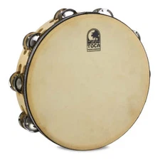 Toca Player's Wood Tambourine 10" Double Row w/Head