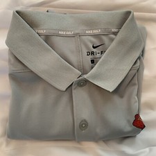 Nike Golf Polo Dri Fit Shirt Mens L Large Gray Standard Fit Casual Short Sleeve