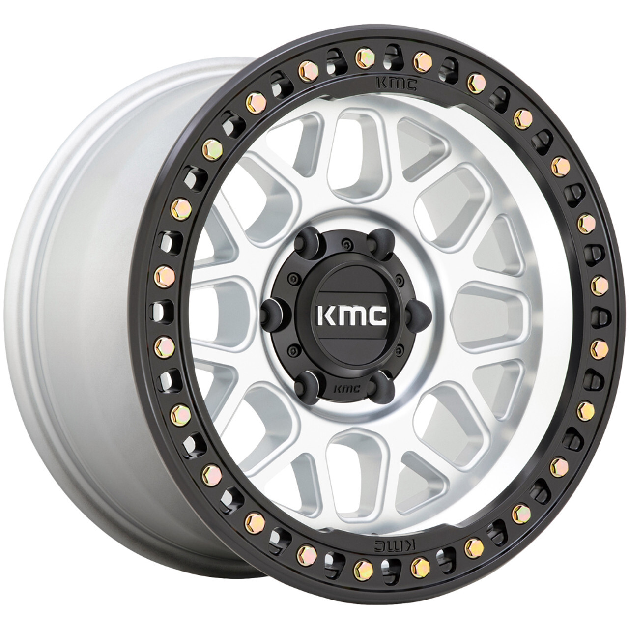 17x8.5 +0 KMC KM549 GRS 6x5.5 Machined W/ Satin Black Lip Wheels (Set of 4)
