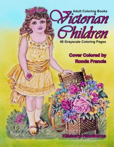 Adult Coloring Books Victorian Children 40 Grayscale Coloring Pages 