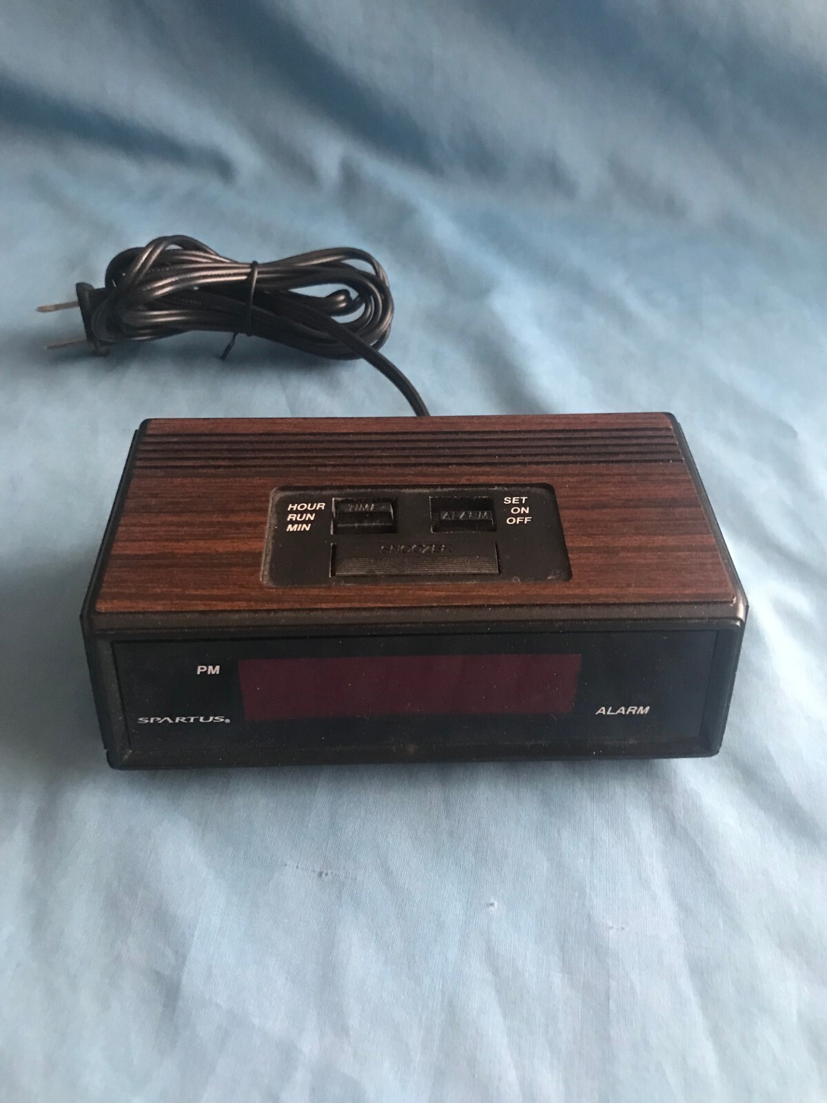 Vintage Spartus Electric & 9-Volt Battery Backup Alarm Clock w/ Snooze #110861