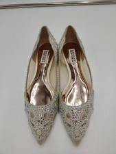 Women's Badgley Mischka Gigi Ivory Satin /Suede Mesh Size 8 M