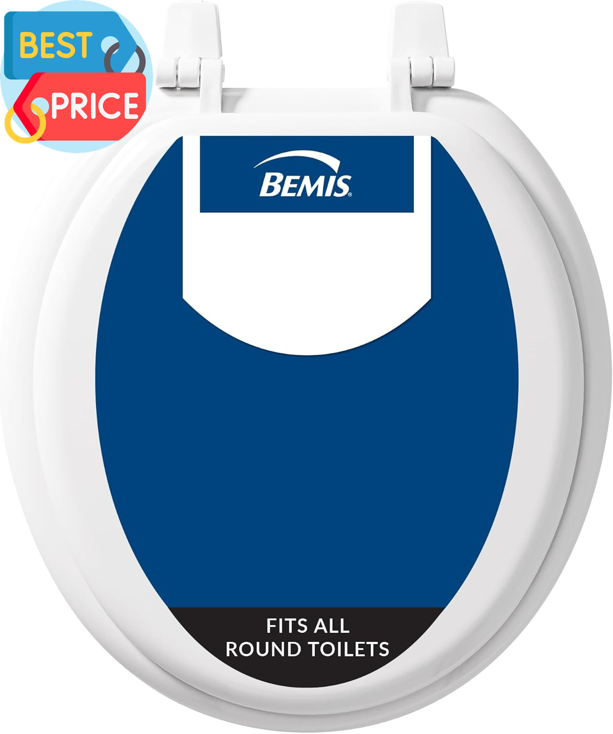 400TTA Economy Durable Wood Toilet Seat, Round, White