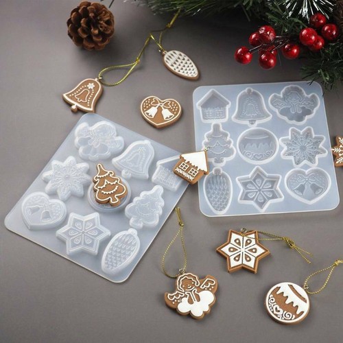Llavero colgante de silicona molde de resina arte de Navidad fundición alces artesanías - Imagen 2 de 7