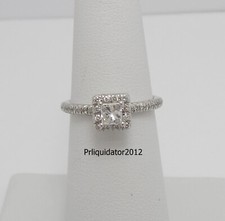 1/2CT Natural Diamond Halo Engagement Wedding Bridal Ring 14K White Gold Band