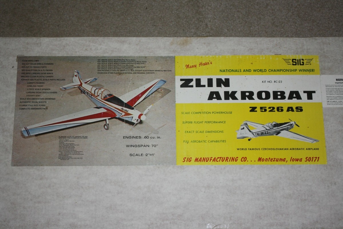Sig manufacturing Zlin Akrobat (acrobat) 1/6 scale 70