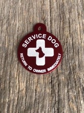 Large Personalized Aluminum Service Dog Pet ID Dog and Cross Tag READ LISTING