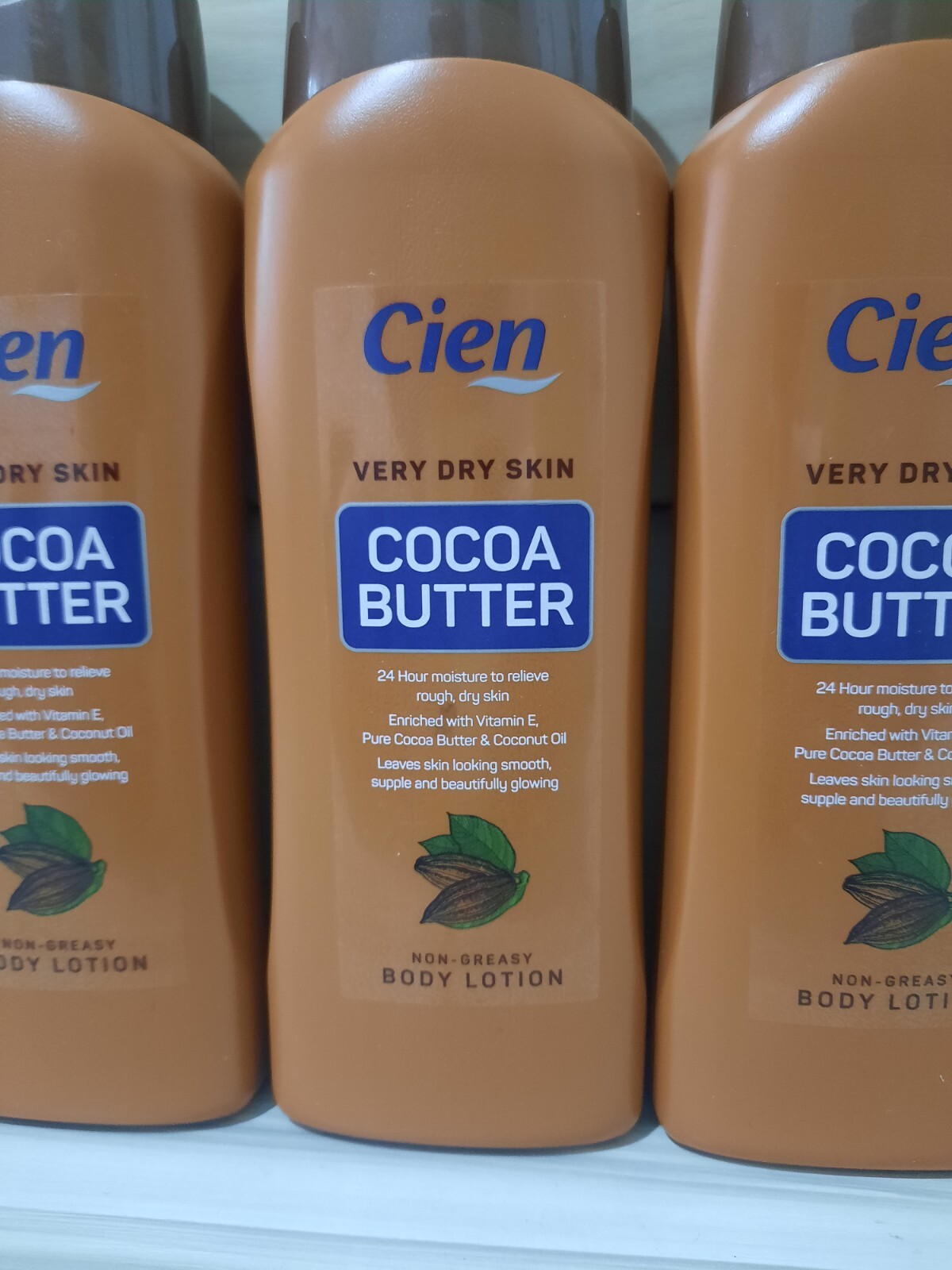 Cocoa Butter Moisturising Body Lotion 3 x 500ml Dry Skin Cien Vitamin E