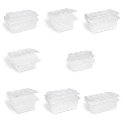 VEPATIM Rechteckbecher Feinkostbecher klar mit angehängtem Deckel 250-2000 ml rPET